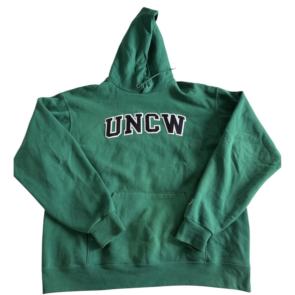 Champion UNCW Wilmington Seahawks Men's Pullover Hoodie Sz Large Green